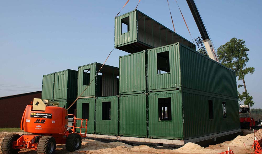 Mini Storage - Mouse proof steel shipping containers - Concrete block  buildings