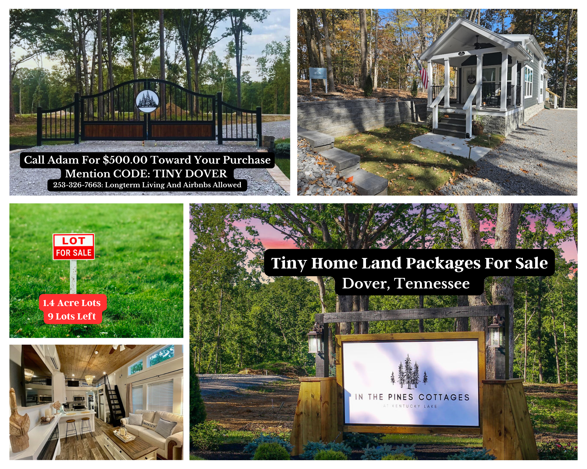 Tiny Home Package With Lots For Sale Dover, Tennessee